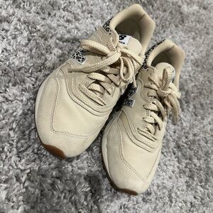 New Balance Beige Knit Sneakers